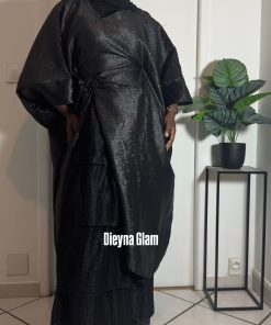 Robe brocart noire