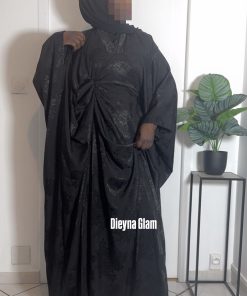 Robe soie coton noire